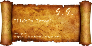 Illés Izrael névjegykártya